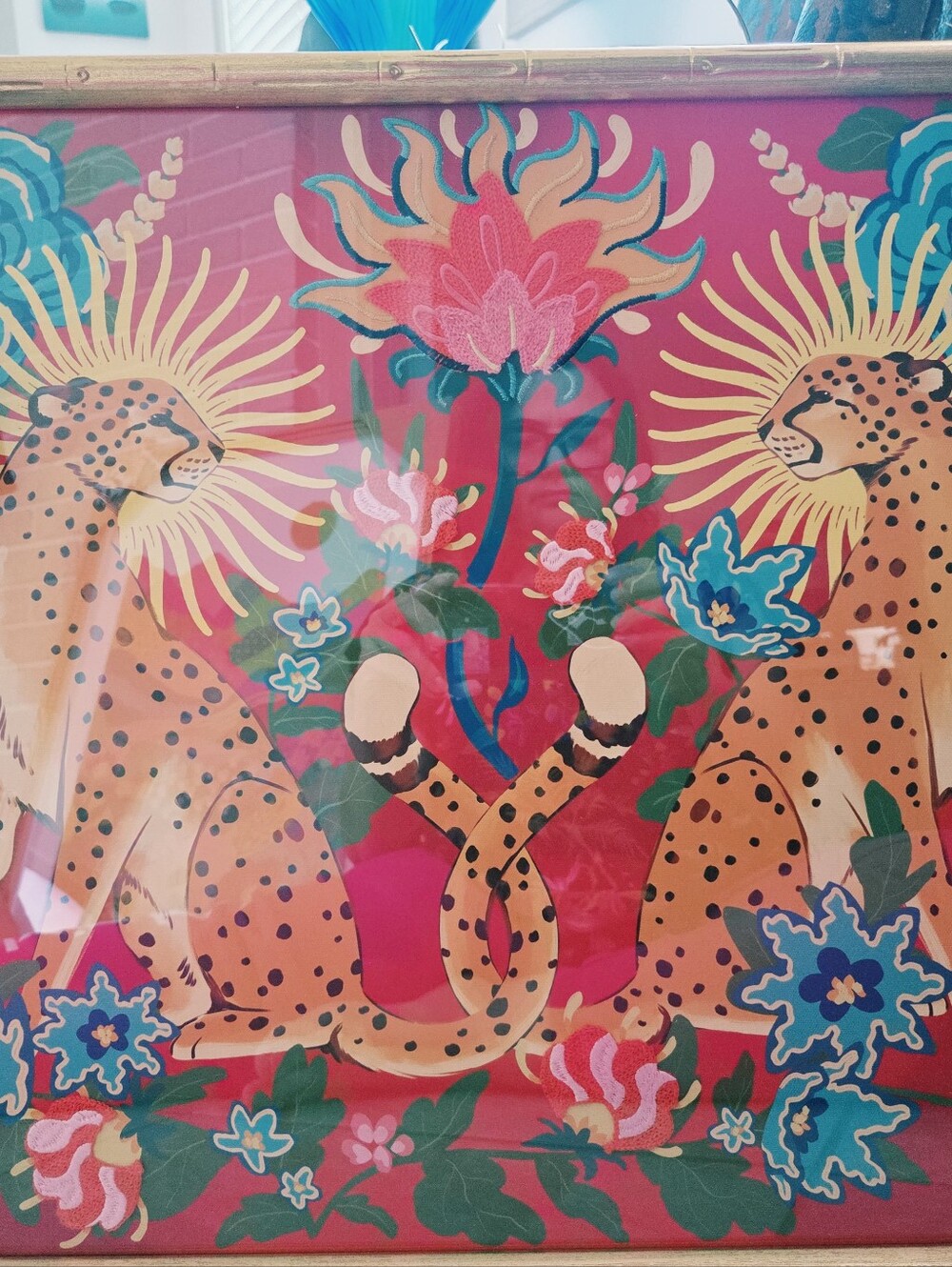 NWT 24" X 20" Sapna Shah Cheetahs Wall Art